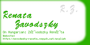 renata zavodszky business card